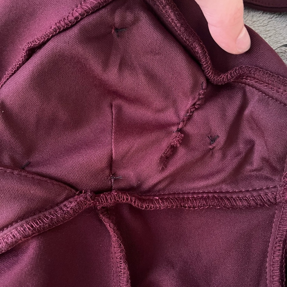 Burgundy “Emerald Sundae” thigh slit prom dress - Picture 7 of 16